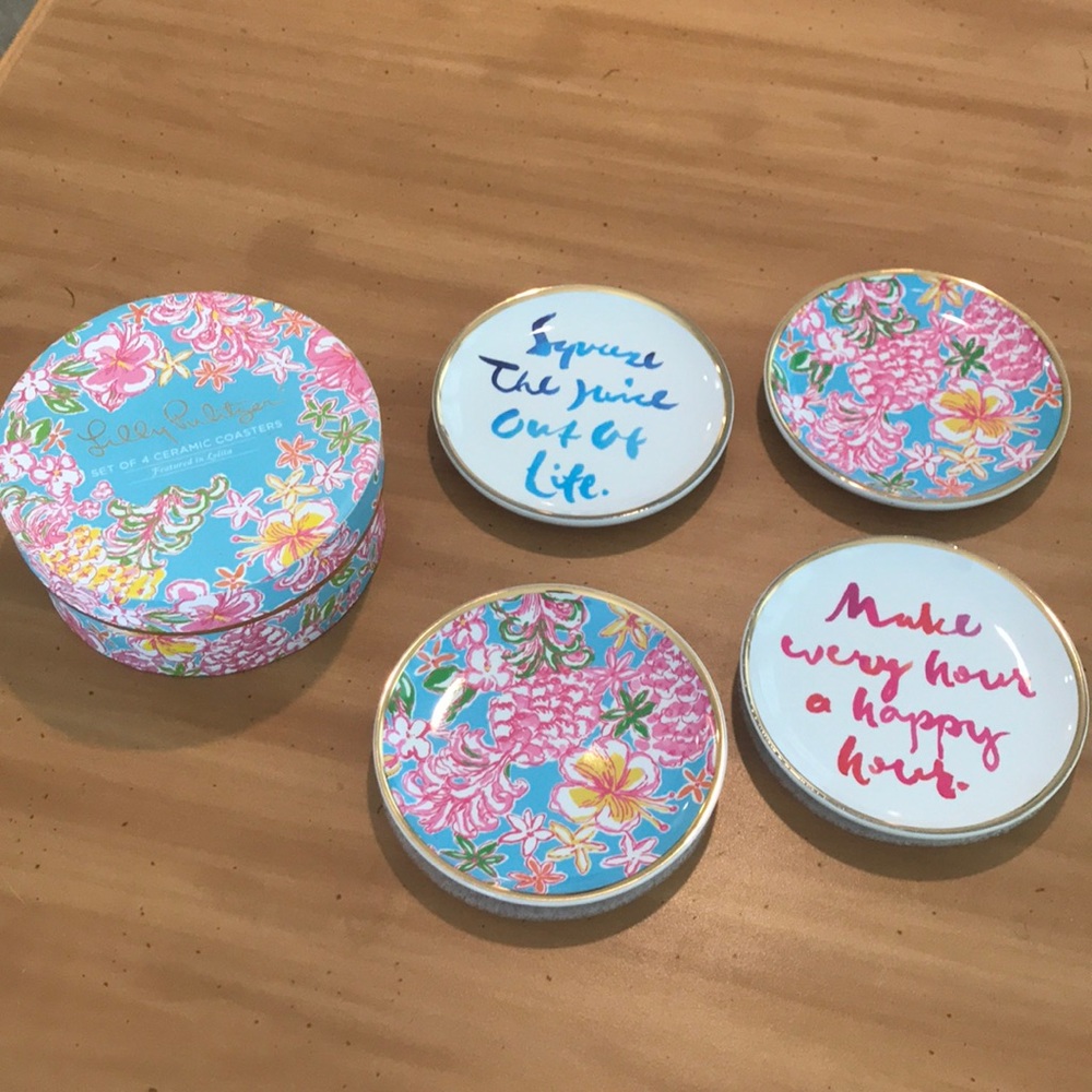 LILLY PULITZER CERAMIC COASTER SET